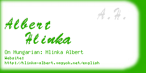 albert hlinka business card